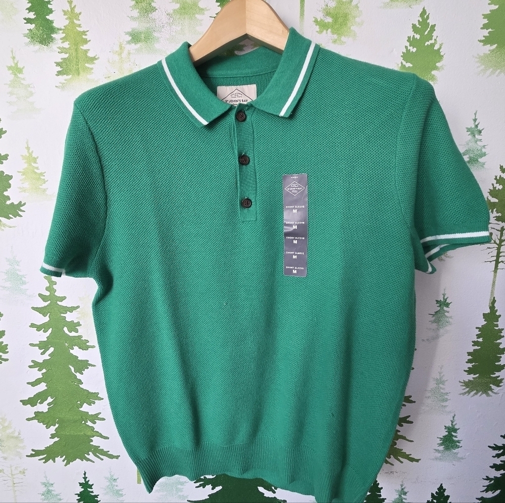 St. John's Bay Vibrant Green Polo Shirt